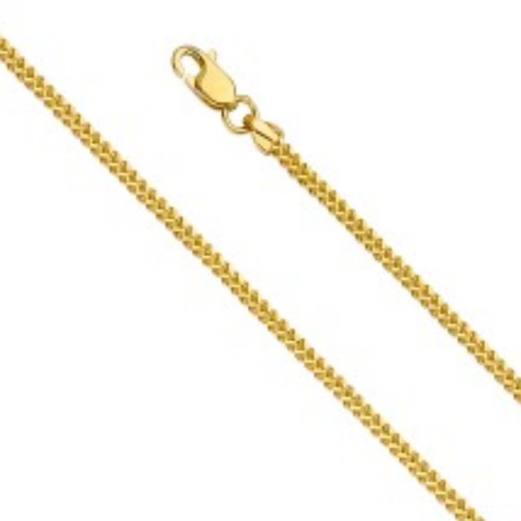 14K Gold 1.6mm Hollow Square Franco 16"18" inch